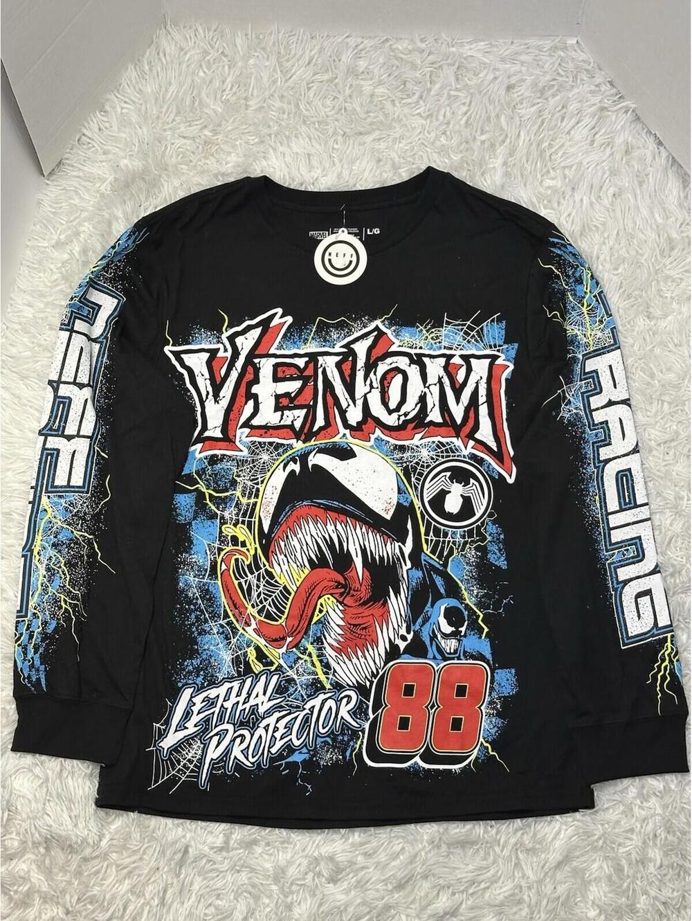 NWT Marvel Venom 88 Lethal Protector Graphic Jersey Shirt Size L